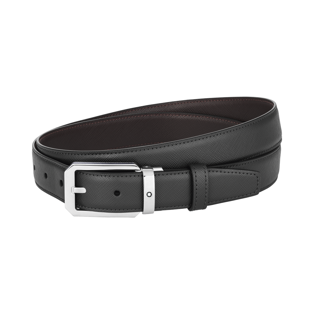 블랙/브라운 30mm 리버서블 레더 벨트
