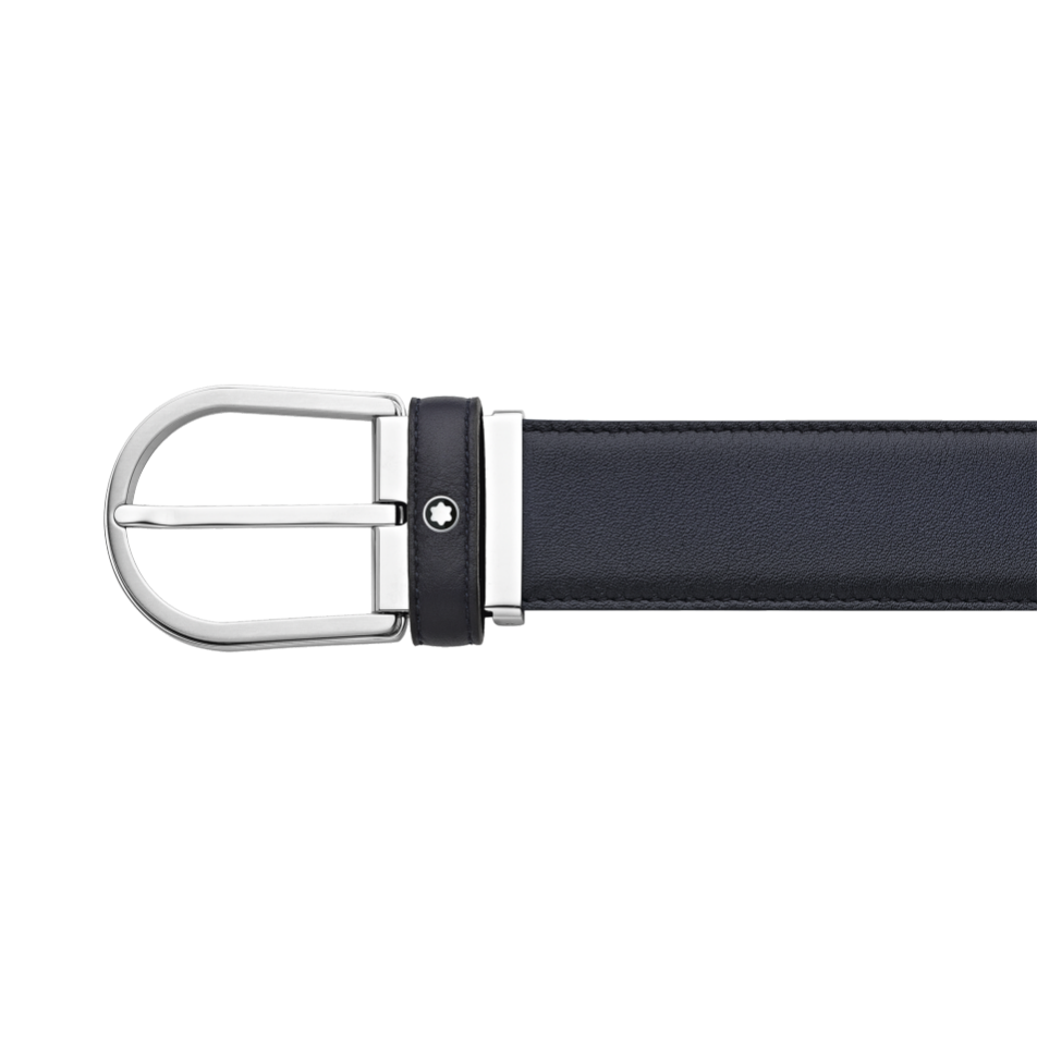 MB123888 - 말발굽형 버클 블루 35mm 레더 벨트