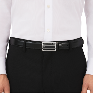 블랙/브라운 30mm 리버서블 레더 벨트