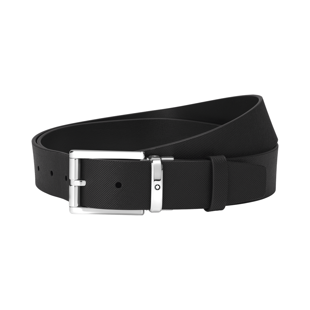 블랙 35mm 레더 벨트