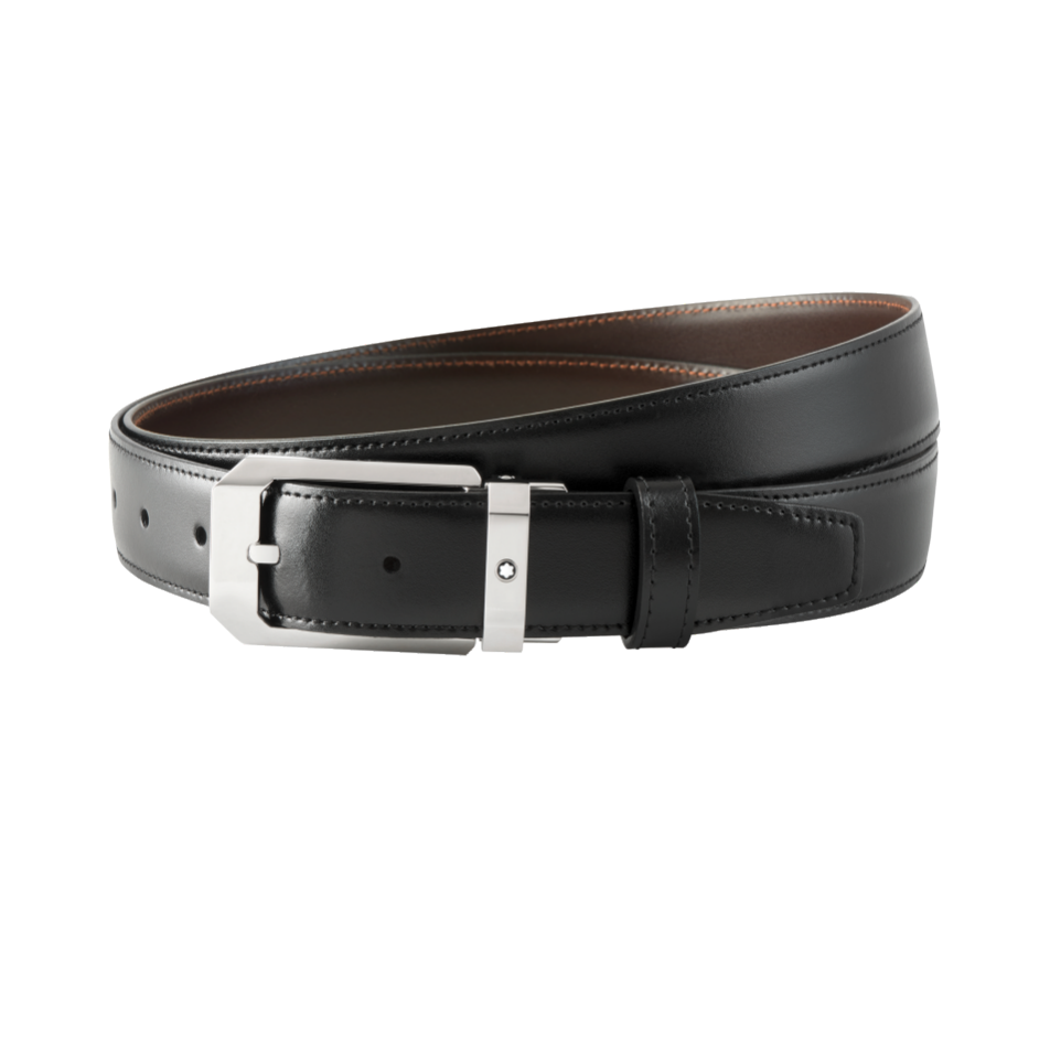 MB116579 - 블랙/브라운 30mm 리버서블 레더 벨트