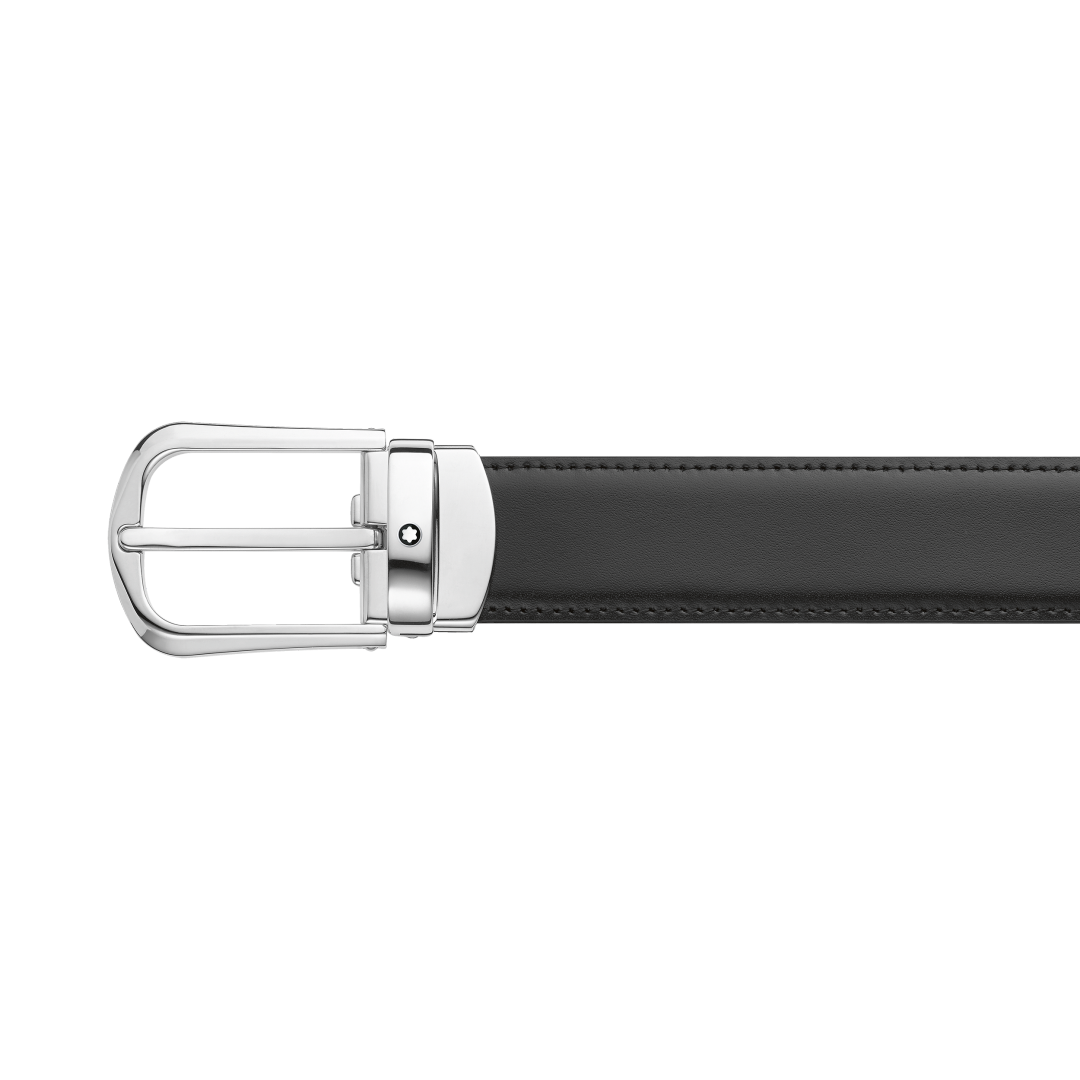 말발굽형 버클 블랙/브라운 30mm 리버서블 레더 벨트