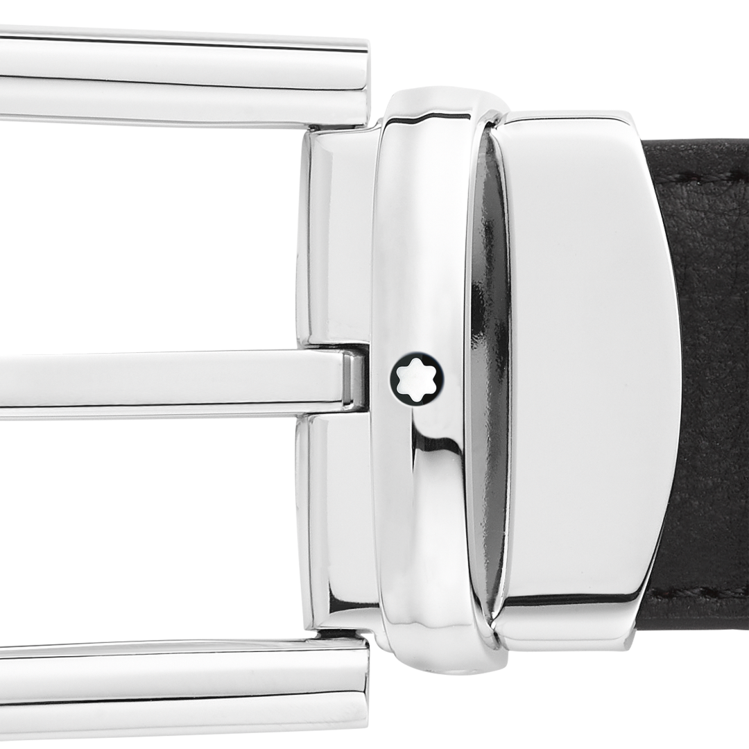 말발굽형 버클 블랙/브라운 30mm 리버서블 레더 벨트