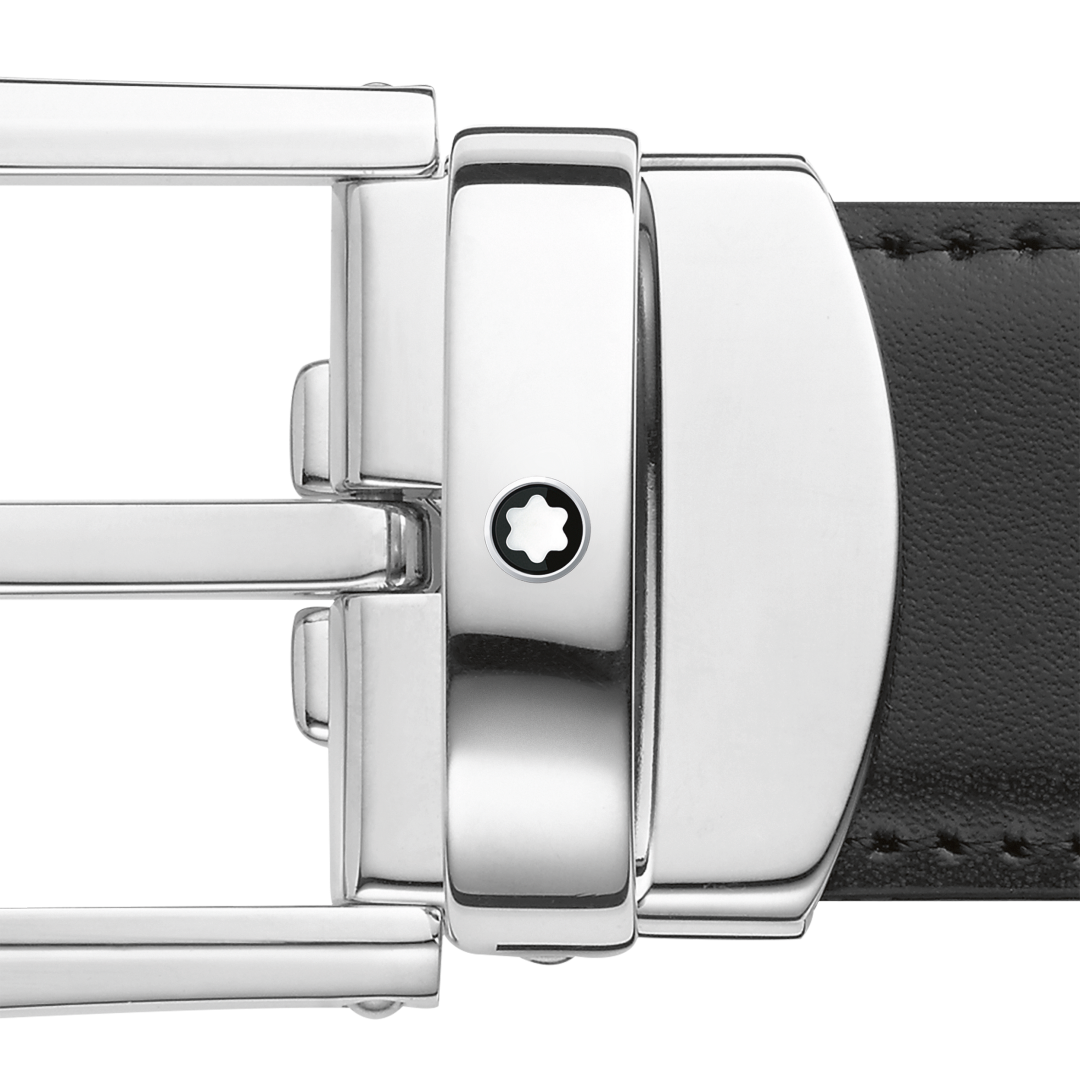 말발굽형 버클 블랙/브라운 30mm 리버서블 레더 벨트