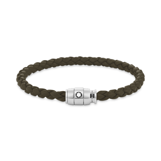 카키 소프트 레더 미디움 브레이슬릿