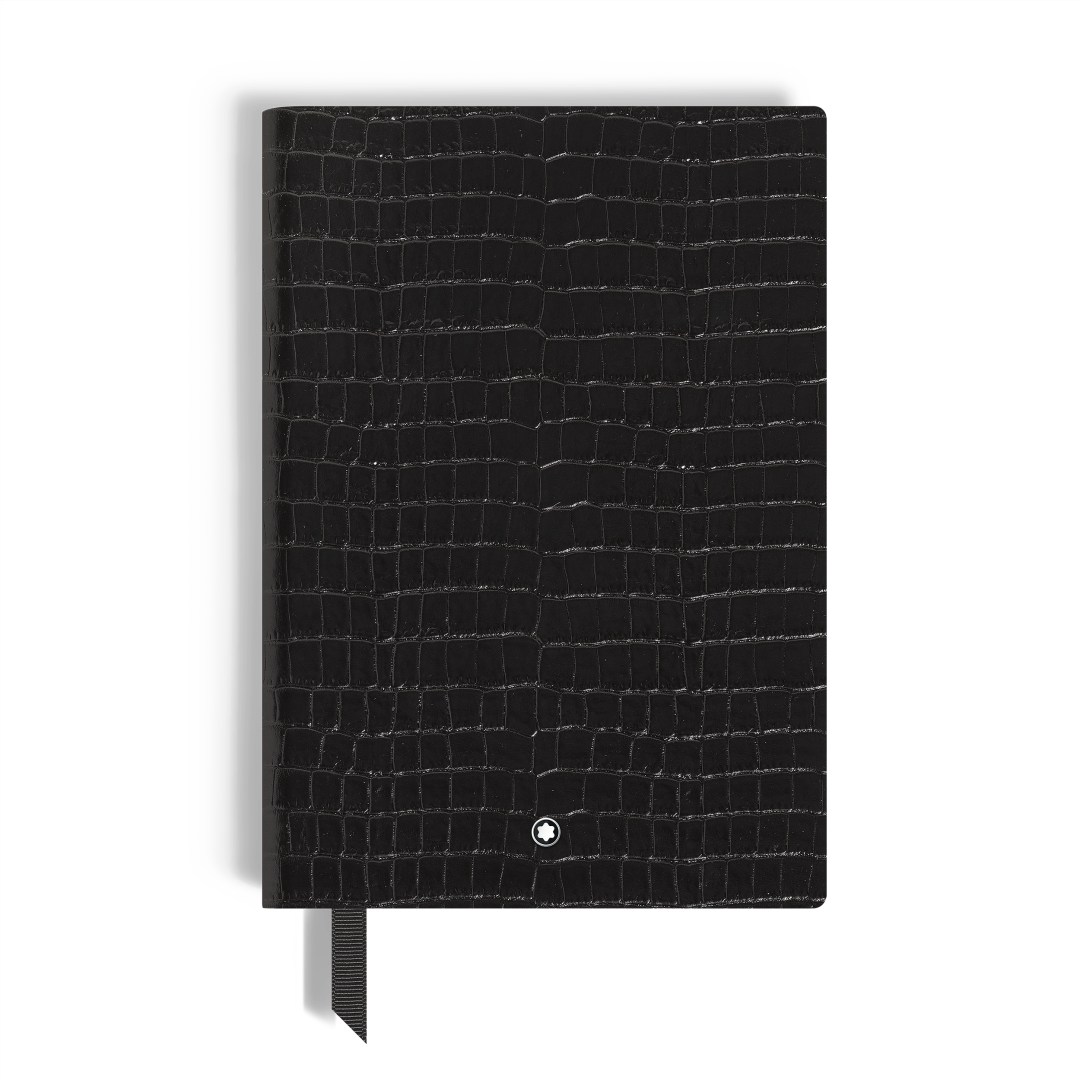 노트, 미디움, 블랙, 크로커다일 엠보싱 레더 - 유선