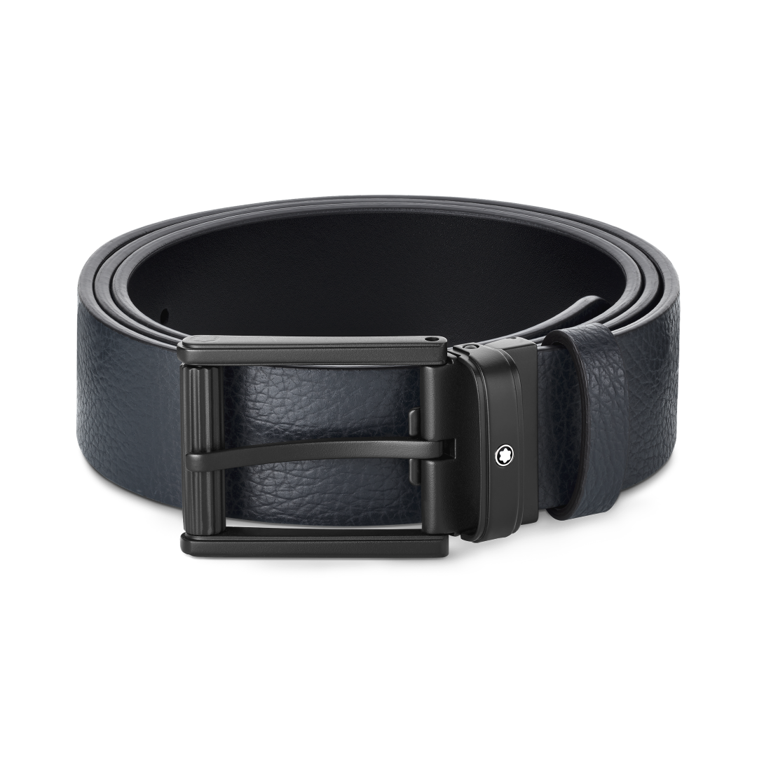 블루/블랙 35mm 리버서블 레더 벨트