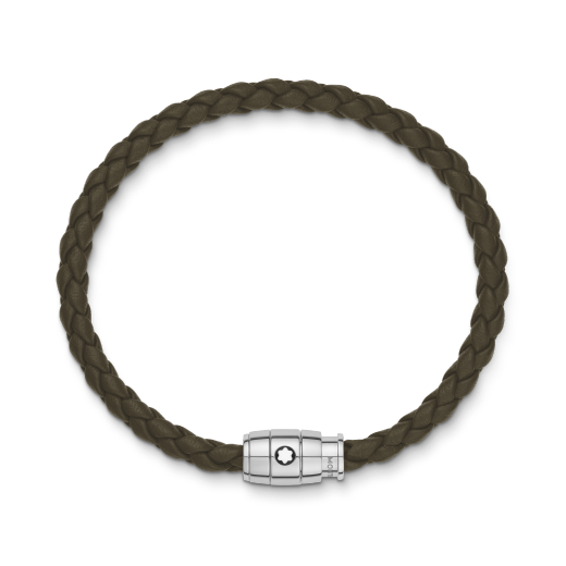 카키 소프트 레더 미디움 브레이슬릿