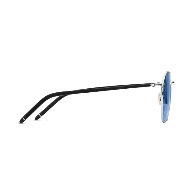 Round Sunglasses with Ruthenium-Colored Metal Frame - 2
