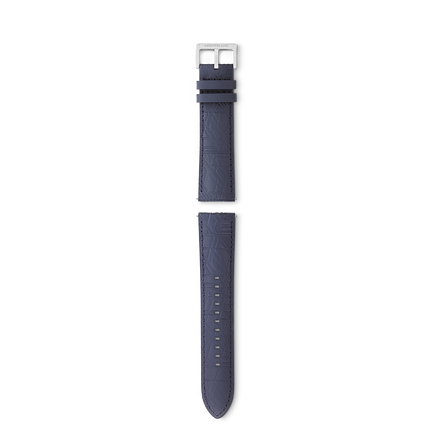 Blue calf strap with gray pin buckle