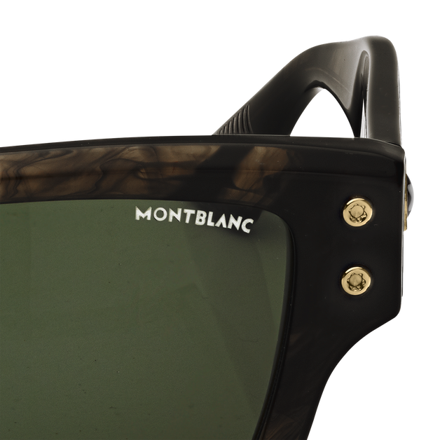 Rectangular Sunglasses with Melange Colored Acetate Frame - 3