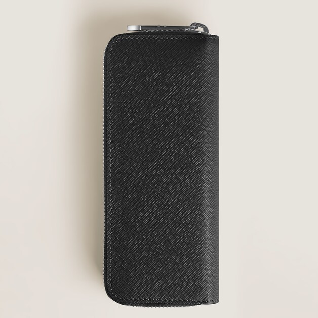 2-Pen Pouch with zip in Sartorial Leather - 4