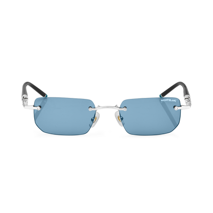 Gafas de Sol Rectangulares con Montura de Metal Color Plateado
