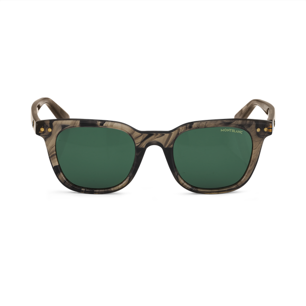 Round sunglasses with Brown Coloured Acetate Frame  - 1