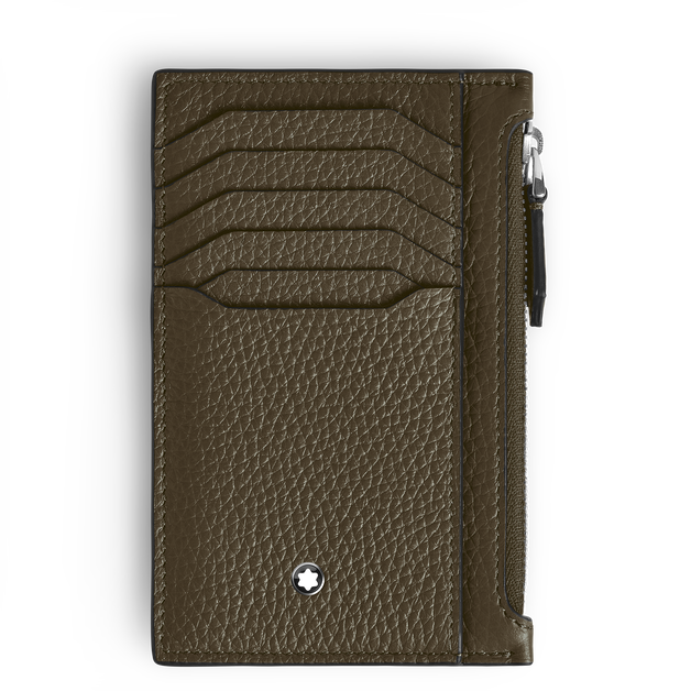 Card Holder 8cc with Zip in Grain Leather - 1