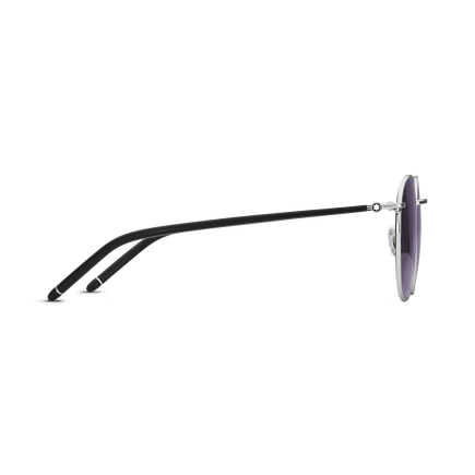 Round Sunglasses with Silver-Colored Metal Frame