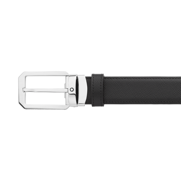 Black/brown 30 mm reversible leather belt - 3