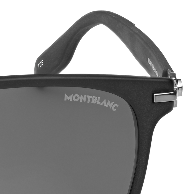Gafas de sol cuadradas con montura de acetato negra - 2