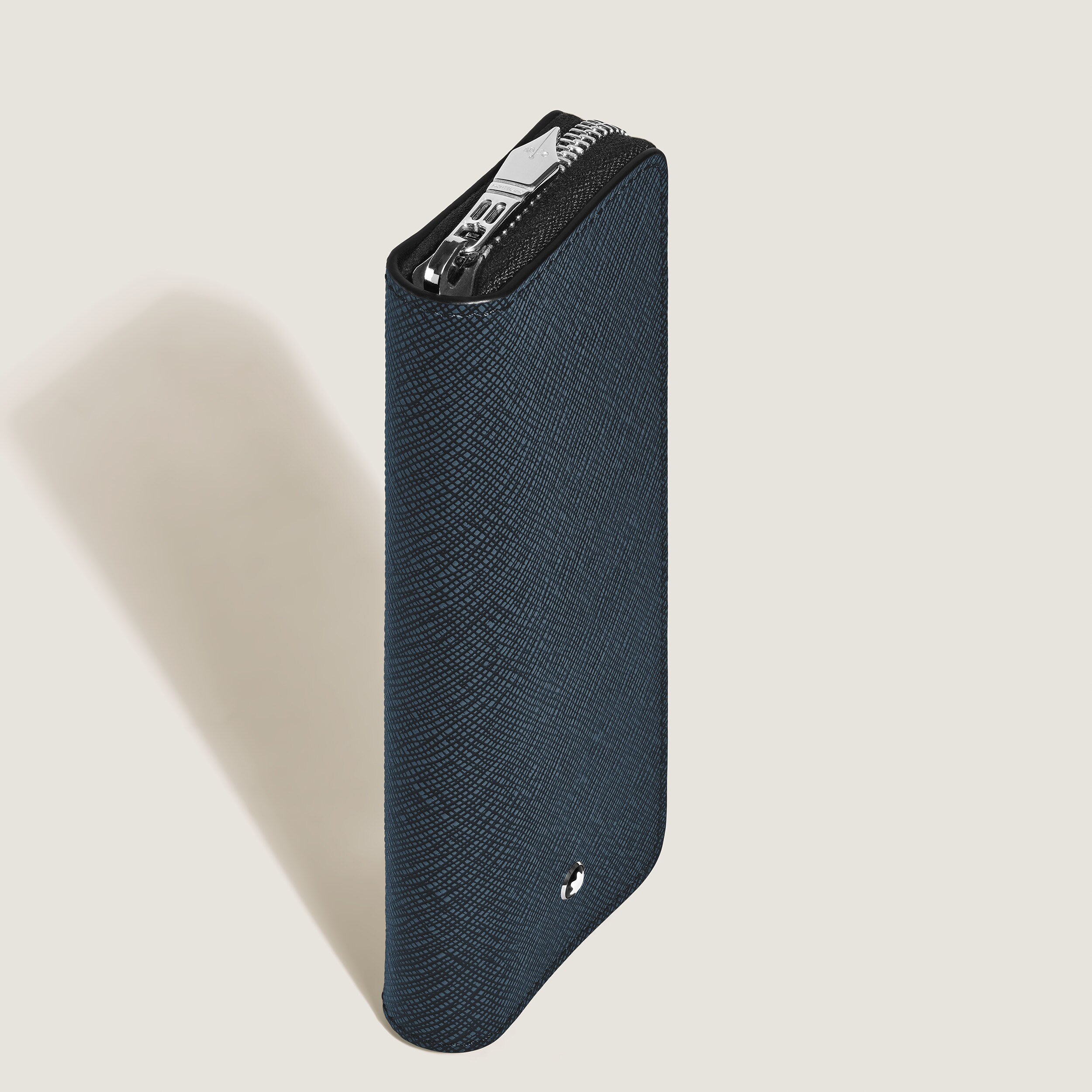 2-Pen Pouch with zip in Sartorial Leather