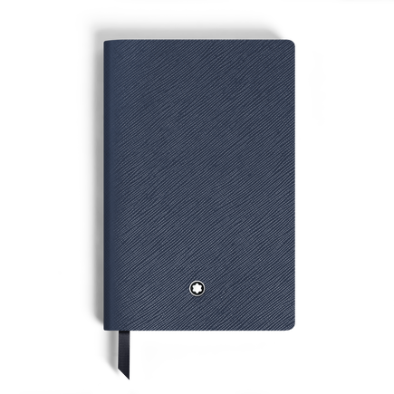 Notebook Small, Saffiano Leather, Blue - Lined Pages