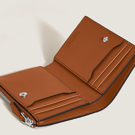 Mini Vertical Wallet 6cc in Corteccia Sfumato Leather
