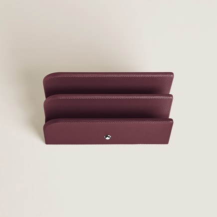 Letter Rack, Saffiano Leather, Cassis
