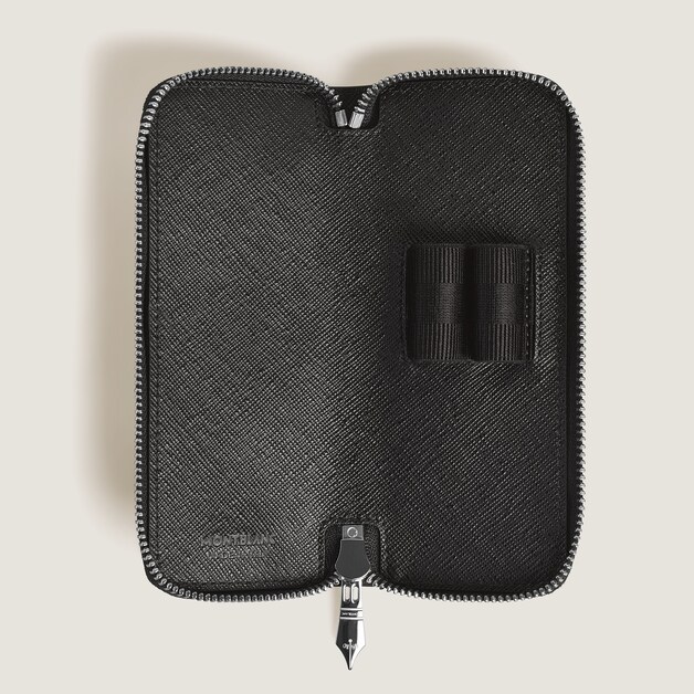 2-Pen Pouch with zip in Sartorial Leather - 5