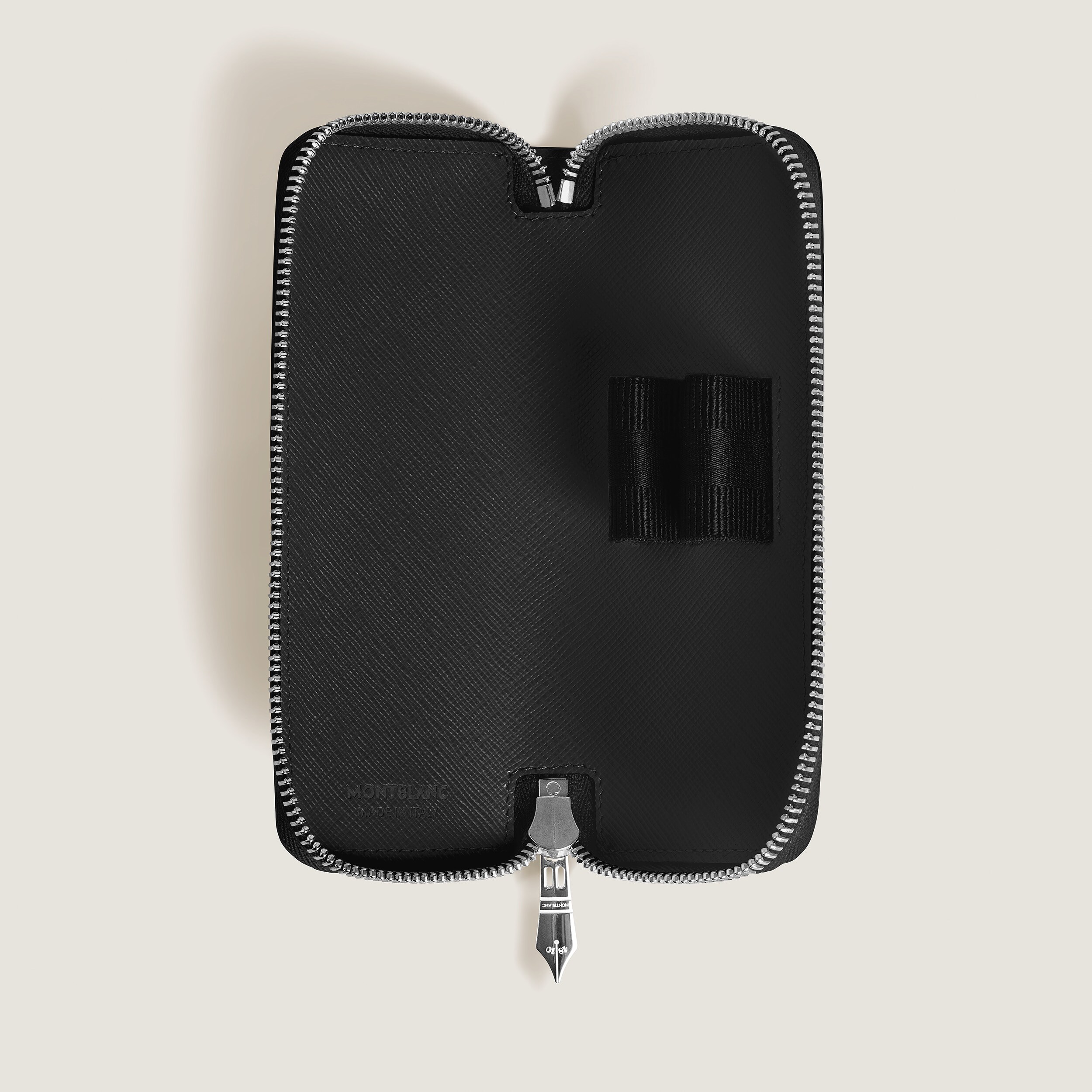 2-Pen Pouch with zip in Sartorial Leather