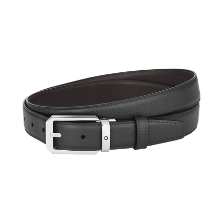 Black/brown 30 mm reversible leather belt