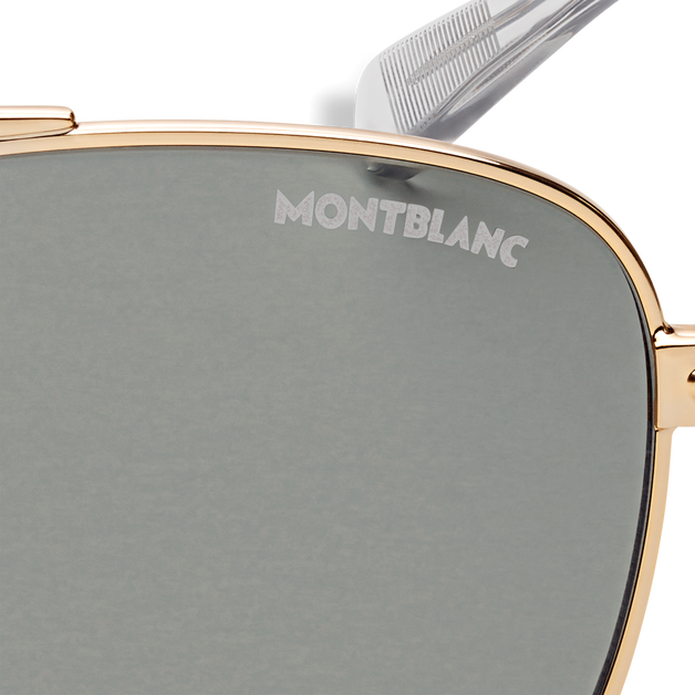 Gafas de sol cuadradas con montura metálica dorada  - 2