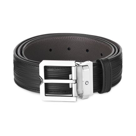 Black 35 mm leather belt