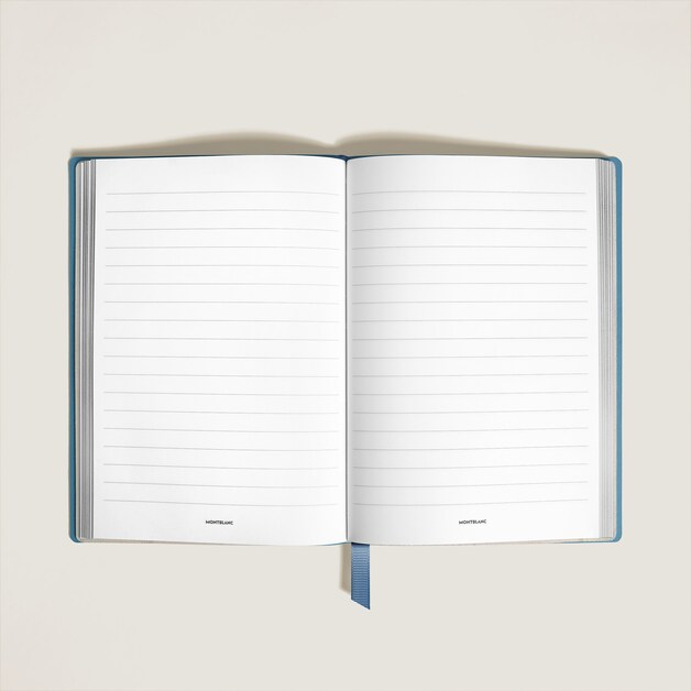 Carnet petit format, 4810 cuir bleu cendré, bleu, pages lignées - 2