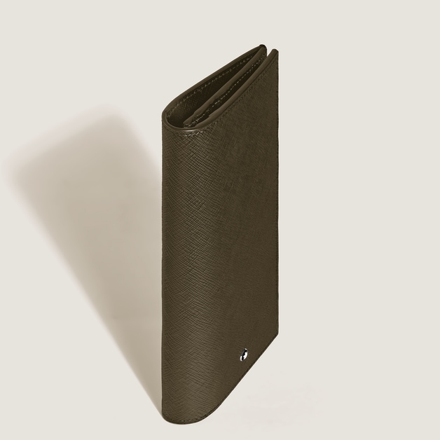 L&auml;ngliche Brieftasche 14 cc mit Rei&szlig;verschluss aus Sartorial Leder - 4