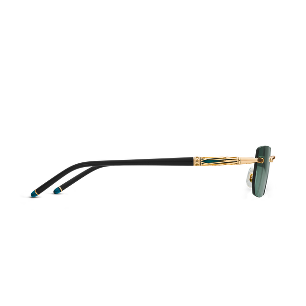 Rectangular Sunglasses with Gold-Coloured Metal Frame - 2