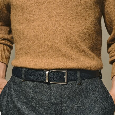 Rectangular 35 mm Reversible Belt in Sartorial Leather
