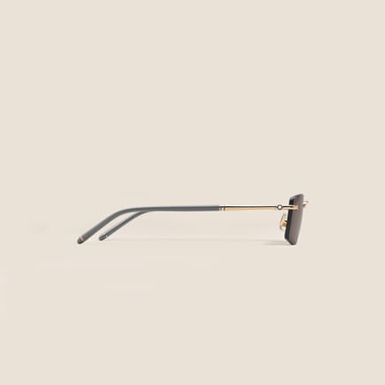 Rectangular Sunglasses with Gold-Coloured Metal Frame