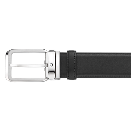 Black 35 mm leather belt