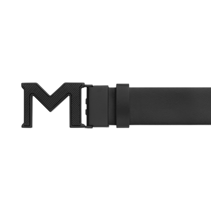 M buckle Extreme 3.0 blue/plain black 35 mm reversible leather belt