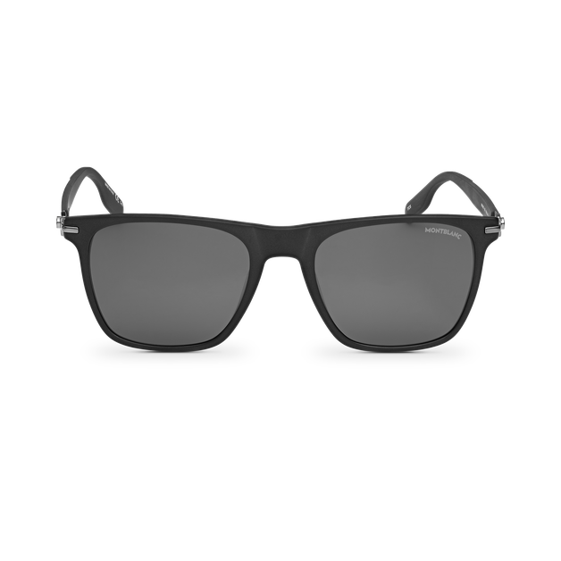 Gafas de sol cuadradas con montura de acetato negra - 1