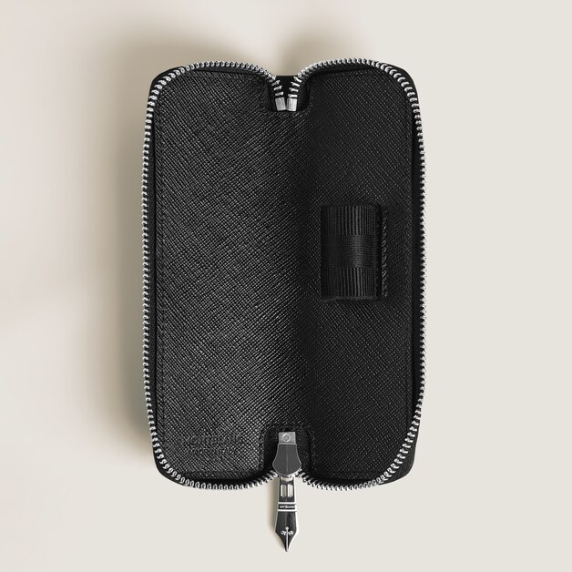 1-Pen Pouch with zip in Sartorial Leather - 5