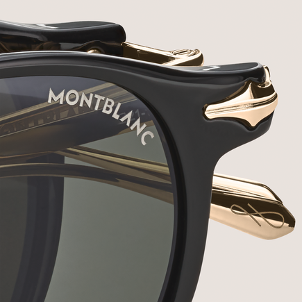 Oval Foldable Sunglasses with Black Injected Frame
