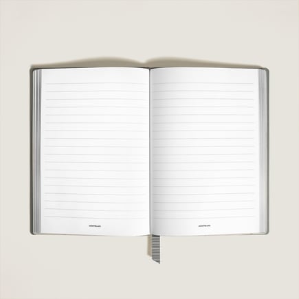 Notebook Medium, Saffiano Leather, Medium Grey - Lined Pages