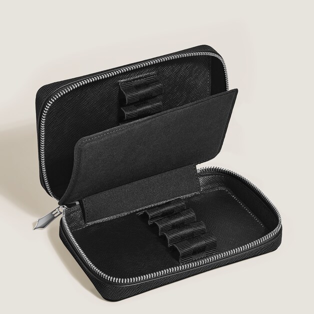 5-Pen Pouch with zip in Sartorial Leather - 3
