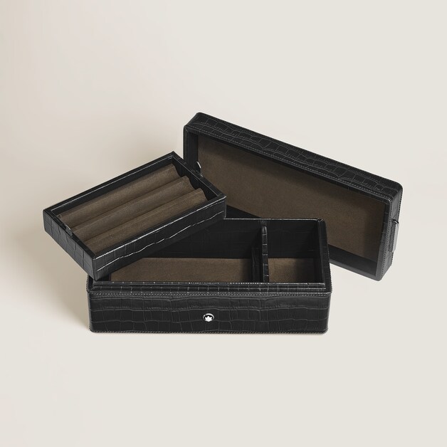 Pen Box in Croco-Embossed Leather - 6