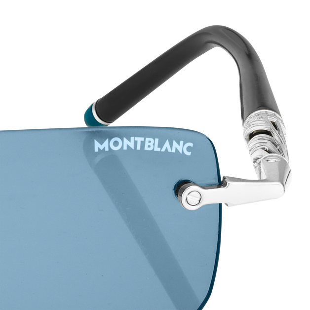 Rectangular Sunglasses with Silver-Colored Metal Frame - 3