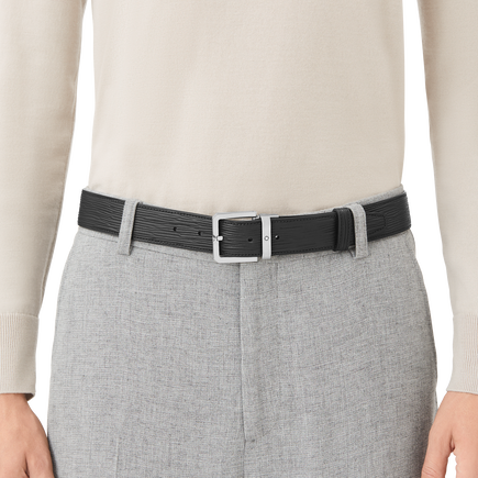 Black 35 mm leather belt