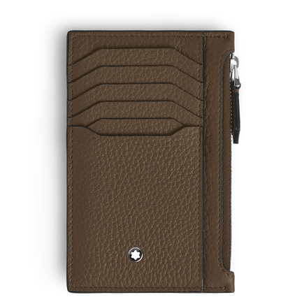 Porte-Cartes 8cc Zipp&eacute; en Cuir Grain&eacute;