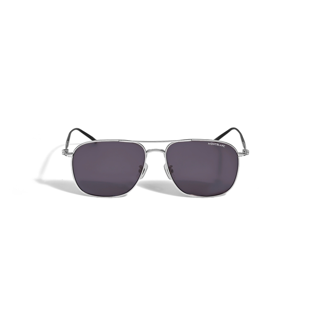 Squared Sunglasses with Silver-Coloured Titanium Frame - 1