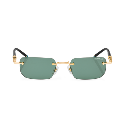 Rectangular Sunglasses with Gold-Coloured Metal Frame