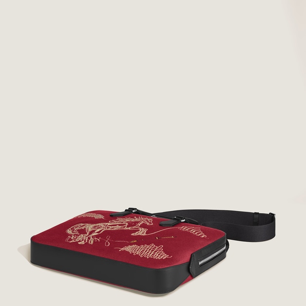 Flache Schreibmappe Year of the Horse aus besticktem Gabardine - 6